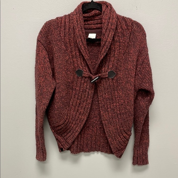 EUC Bench Red Deep Cardigan Sweater with Shawl Collar. Size Large. - Picture 1 of 7